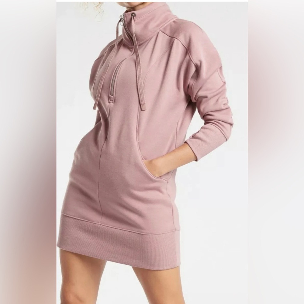 Like New Mauve Athleta Cozy Karma 1/4 Zip Dress
